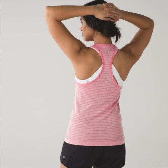 Lululemon swiftly tank stitch stripe white Heathered Boom juice - Picture 2 of 9
